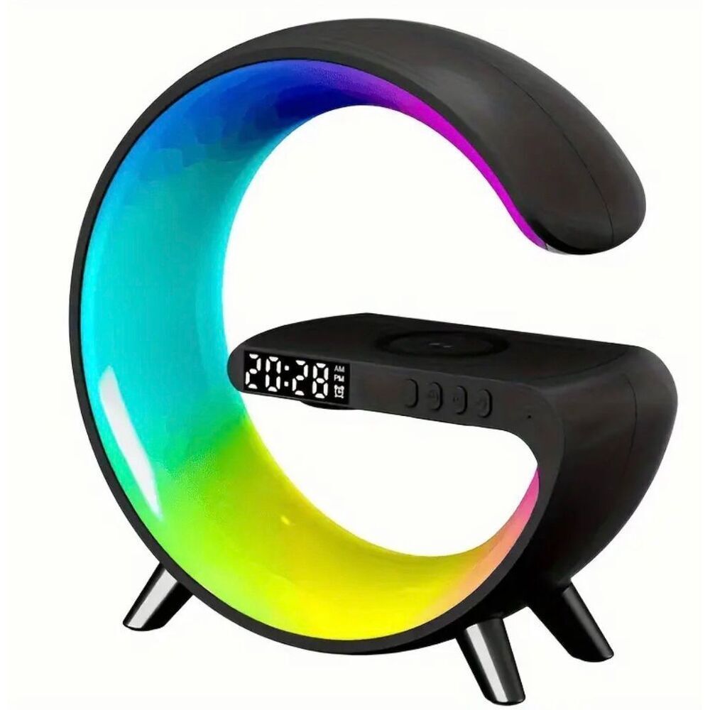 NWT Bluetooth Wireless Charger Station Stand w Alarm Clock Speaker & Light - Picture 4 of 12